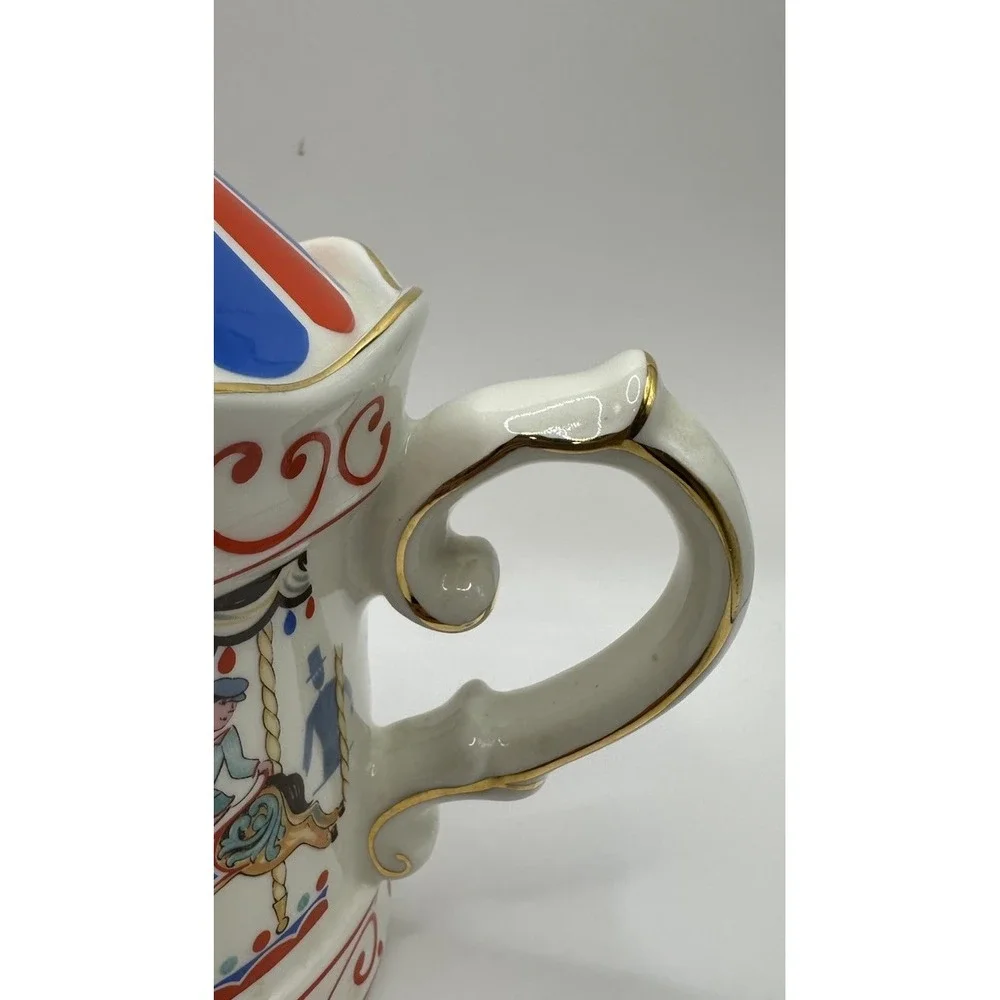 Sadler England Porcelain Carousel 2 Cup Teapot Tivoli Edwardian Entertainments